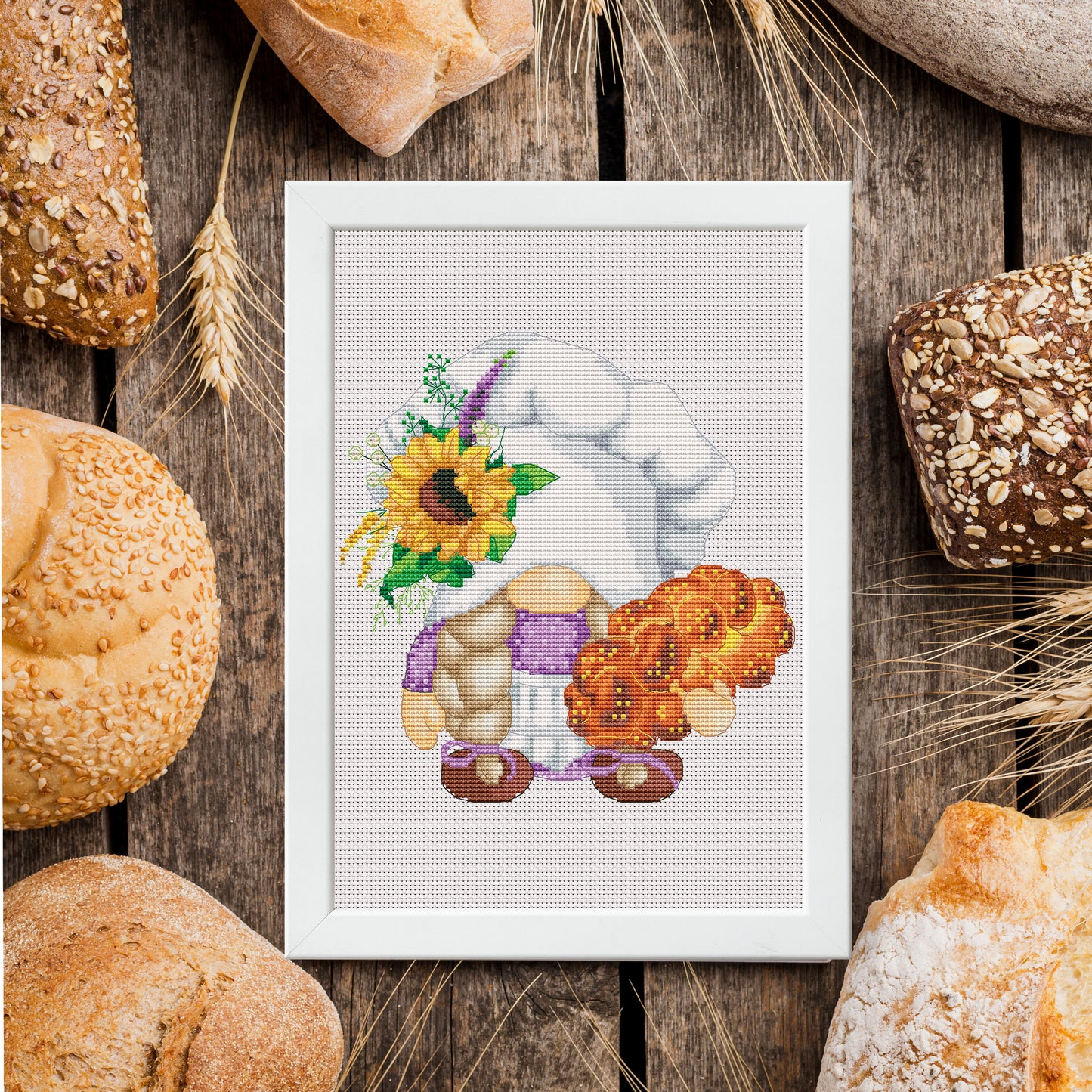 Bread Baker, Gnome Cross stitch pattern