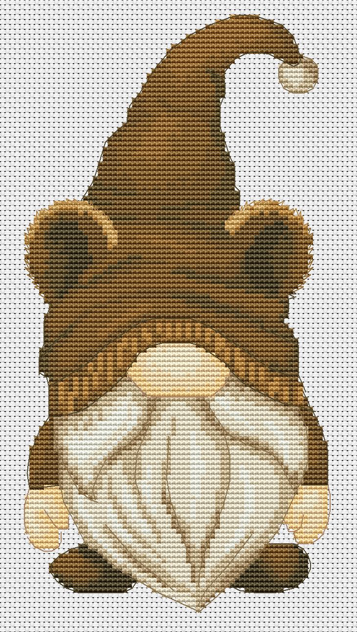 Bear, Cross stitch pattern, Bear cross stitch, Animal cross stitch, Easy cross stitch, Gnomes cross stitch, Simple cross stitch