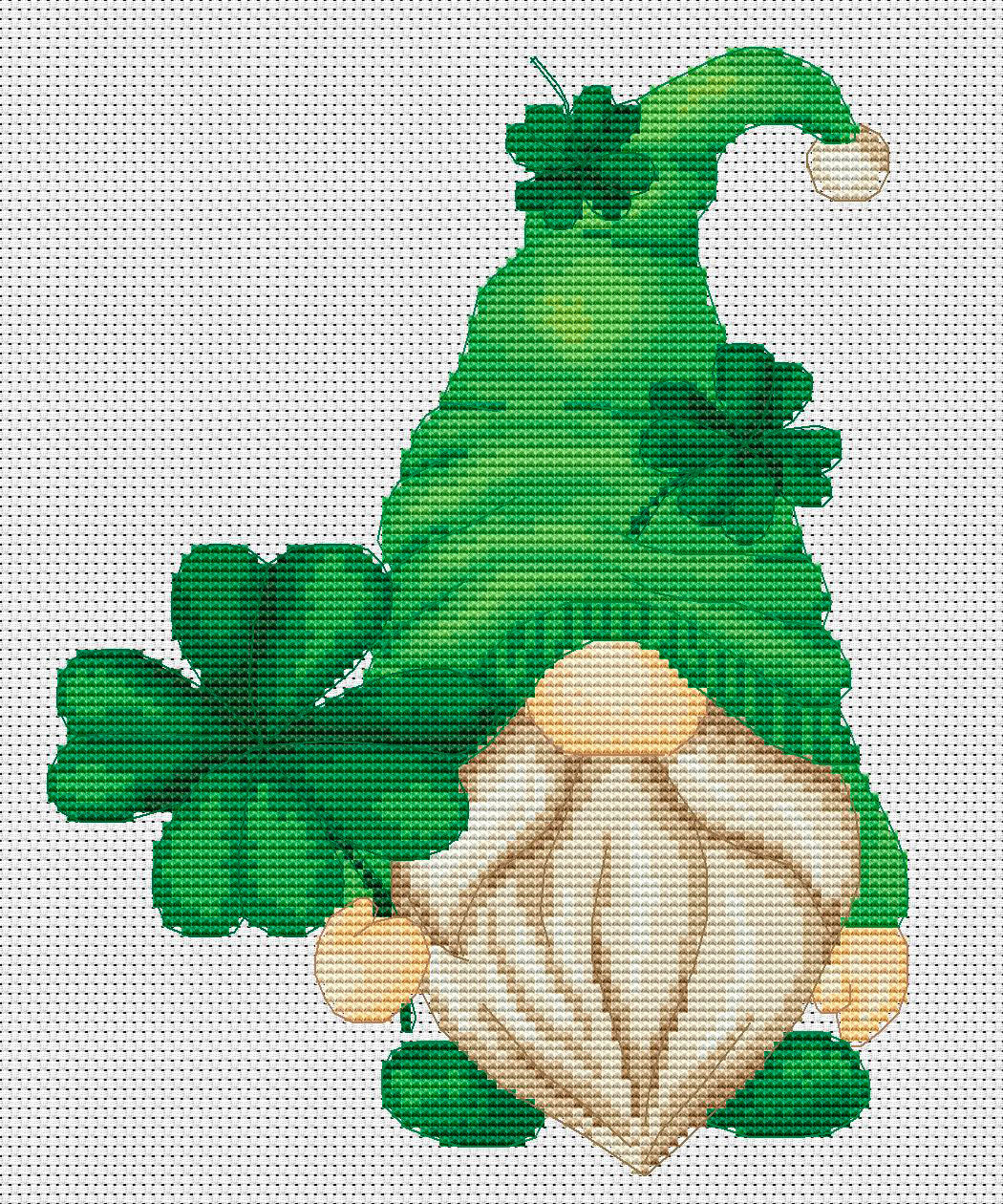 Counted cross stitch Lucky gnome