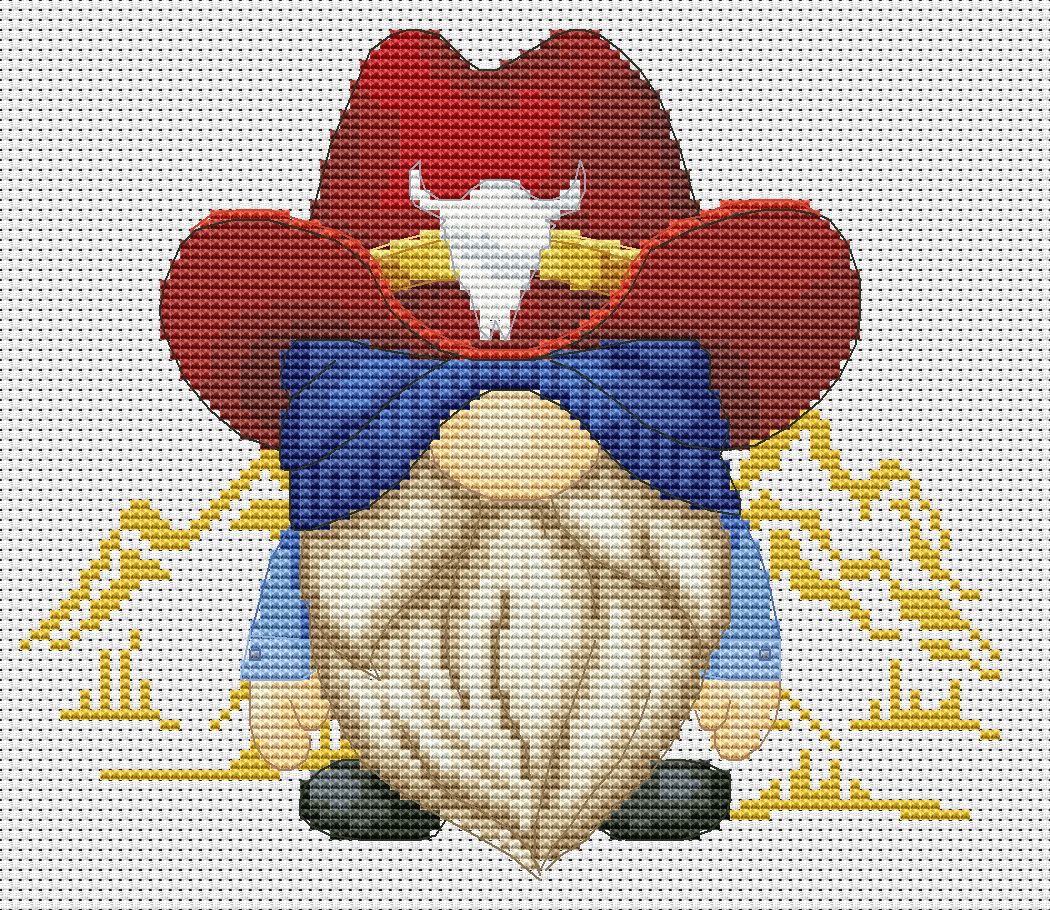 Wild West Gnome Cross stitch pattern