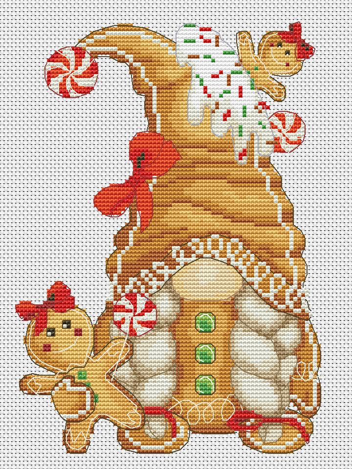 Cross stitch pattern, Gingerbread female, Christmas cross stitch