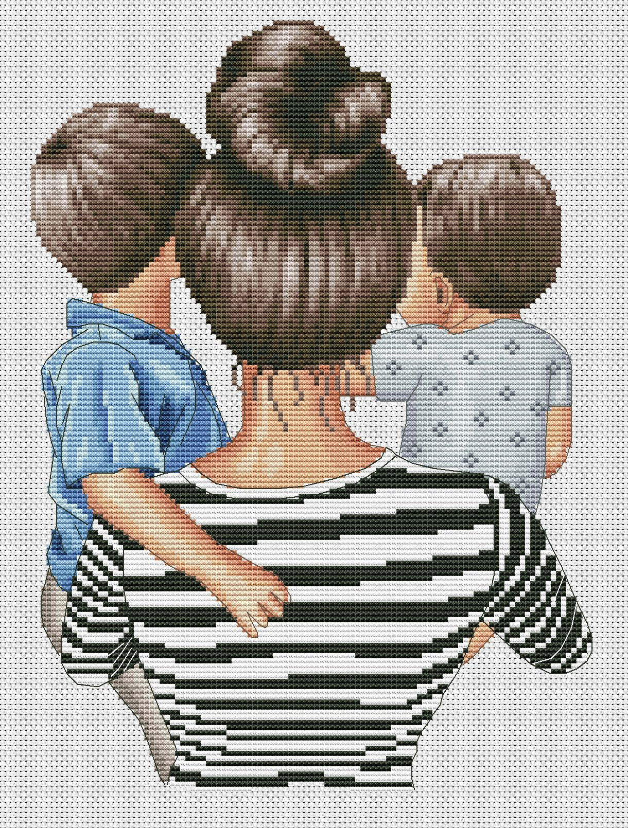 Counted Cross Stitch Pattern β Mother with Children