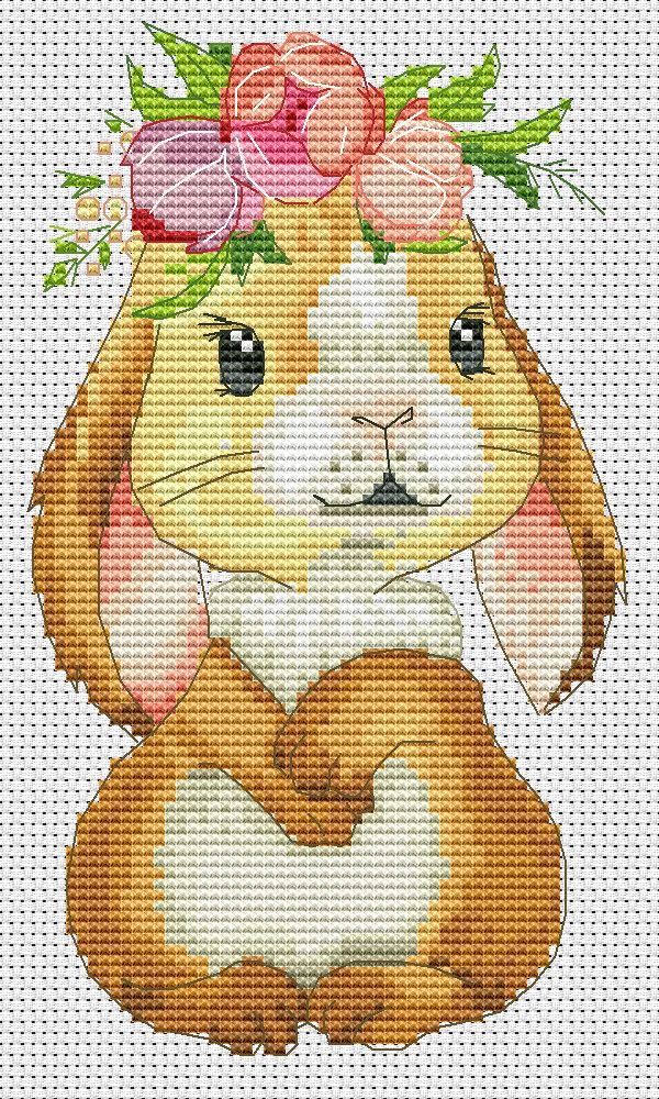 Cross stitch pattern, Bunny, Animal cross stitch, Modern cross stitch