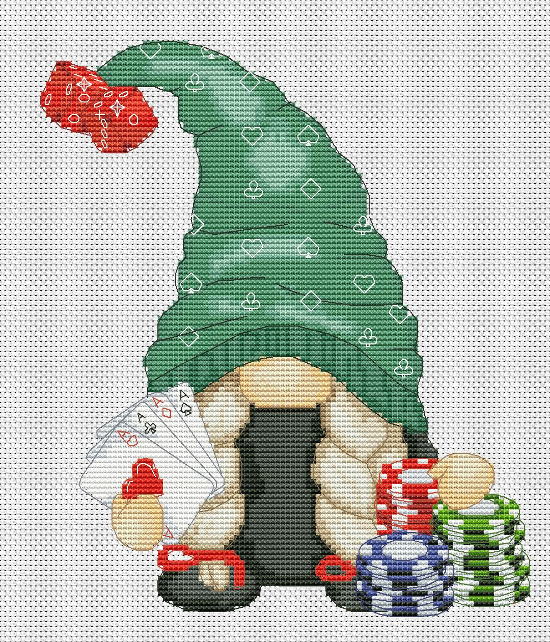 Casino female, Cross stitch pattern