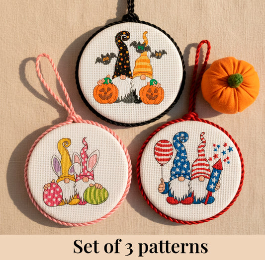 Gnomes Cross Stitch Patterns: Bundle (PDF Pattern)