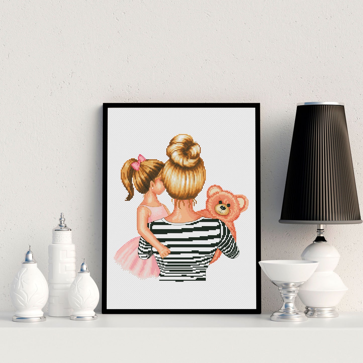 Cross Stitch Pattern β Mom and daughter