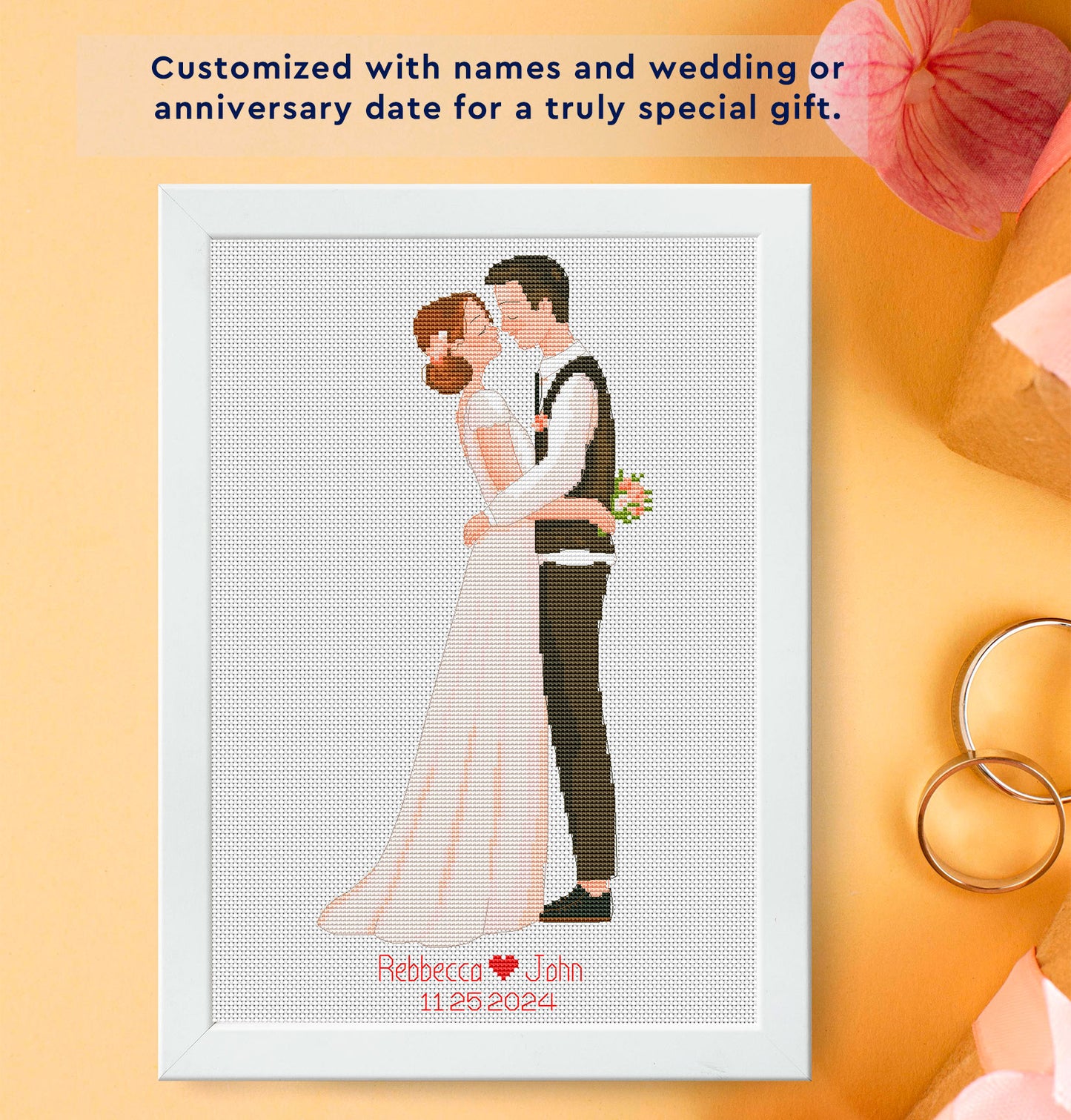 Custom wedding cross stitch pattern