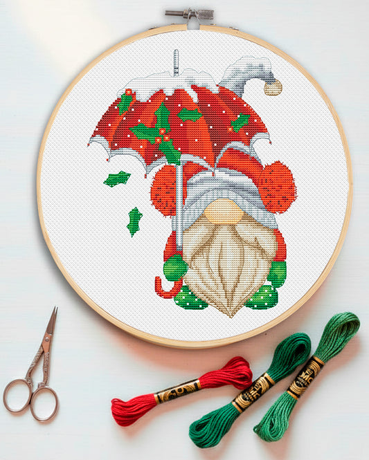 Christmas gnome, Cross stitch pattern, Christmas cross stitch, Gnome cross stitch