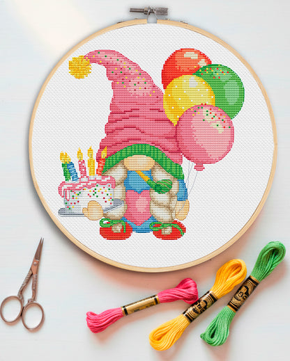 Birthday female, Cross stitch, Gnomes cross stitch, Modern cross stitch, Funny cross stitch, Birthday cross stitch
