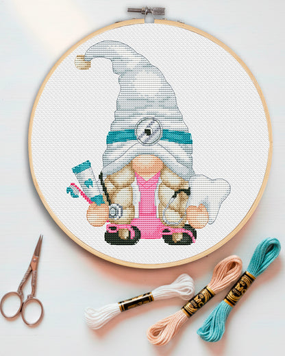 Dentist, Cross stitch PDF, Gnomes cross stitch, Modern cross stitch, Cross stitch pattern, Gift for dentist