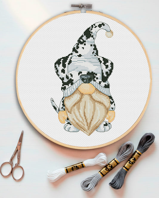 Dalmatian, Cross stitch pattern, Dog cross stitch, Pets cross stitch, Counted cross stitch, Gnomes cross stitch