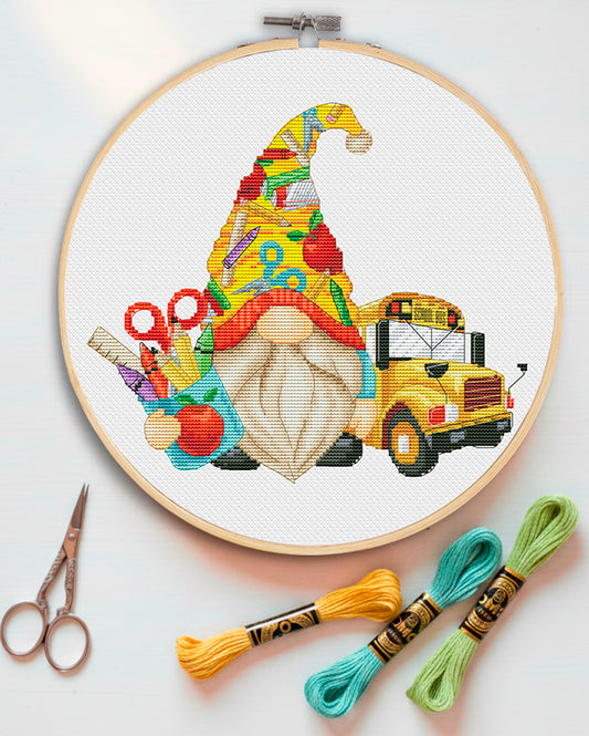Cross stitch pattern Teacher Gnome