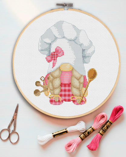 Confectioner, Cross stitch, Kitchen cross stitch, Gnomes cross stitch, Simple cross stitch, Chef cross stitch, Bakery cross stitch