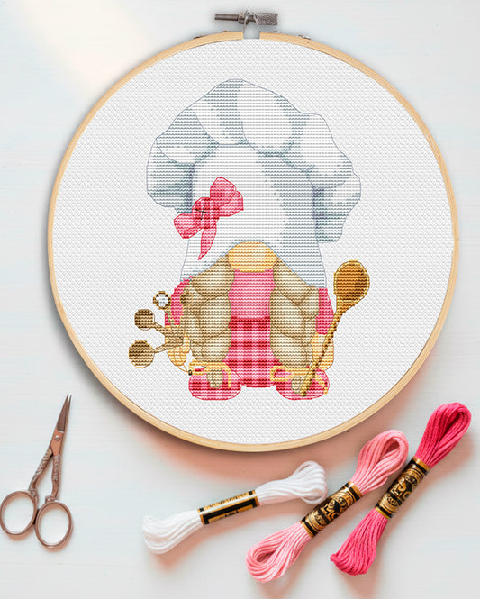 Confectioner, Cross stitch, Kitchen cross stitch, Gnomes cross stitch, Simple cross stitch, Chef cross stitch, Bakery cross stitch