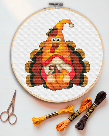 Turkey, Cross stitch pattern, Turkey cross stitch, Thanksgiving day, Pumpkin cross stitch, Counted cross stitch, Autumn cross stitch