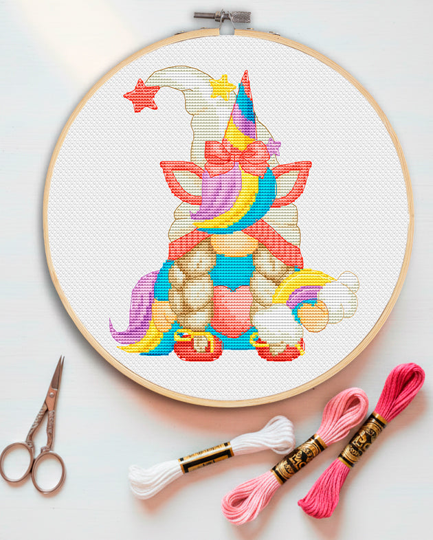Unicorn, Cross stitch pattern, Animal cross stitch, Cross stitch chart, Counted cross stitch, Gnomes cross stitch, Unicorn ornament