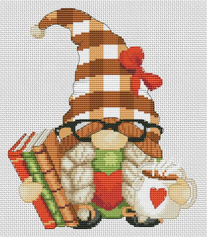 Teacher, Cross stitch, Coffee cross stitch, Gnomes cross stitch, Modern cross stitch