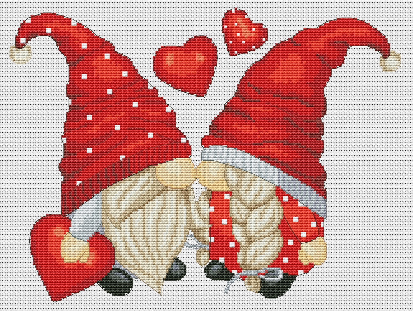 Cross stitch pattern Gnomes in love