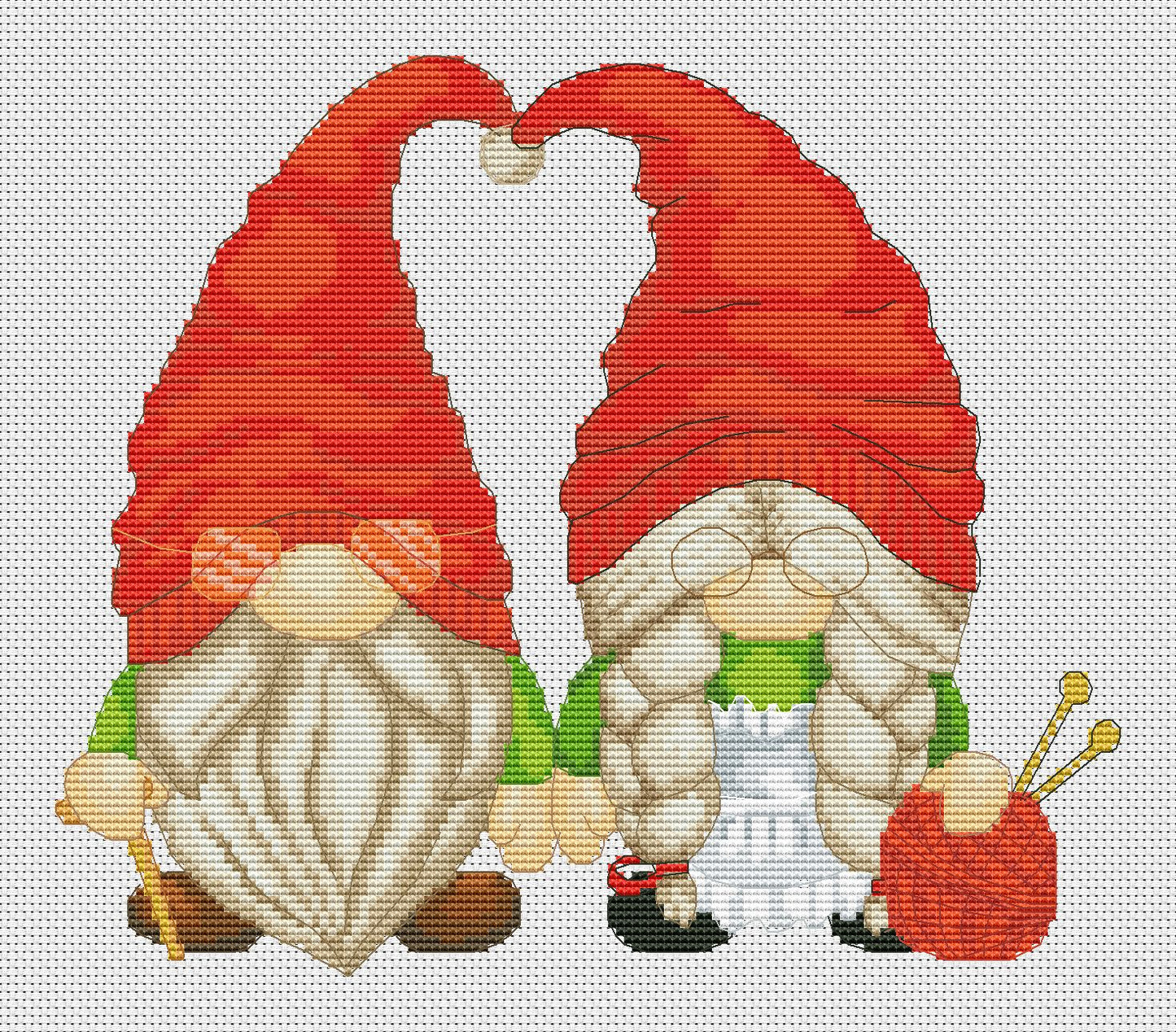 Grandparents, Cross Stitch Pattern, Counted cross stitch, Gnomes cross stitch, Gift to grandparents