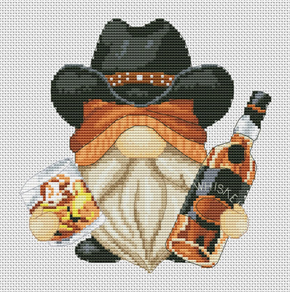 Cowboy, Cross stitch pattern, Texas cross stitch, Counted cross stitch, Gnomes cross stitch, Modern cross stitch