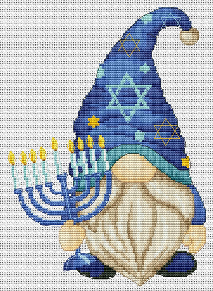 Hanukkah, Menorah cross stitch, Modern cross stitch, Counted cross stitch, Cross stitch pattern, Cross stitch PDF