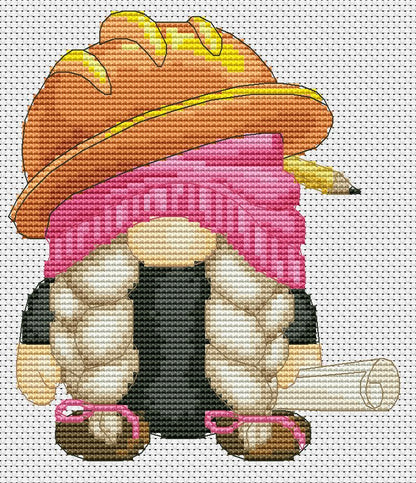 Cross stitch pattern - Architect, Cross stitch, Gnomes cross stitch, Modern cross stitch