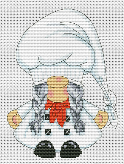 Female chef, Cross stitch, Kitchen cross stitch, Gnomes cross stitch, Modern cross stitch, Chef cross stitch, Bakery cross stitch