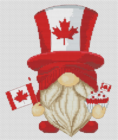 Canada Day, Gnomes cross stitch, Modern cross stitch, Cross stitch pattern