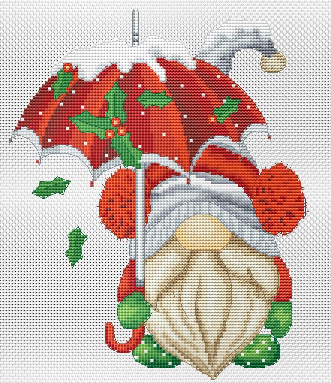 Christmas gnome, Cross stitch pattern, Christmas cross stitch, Gnome cross stitch