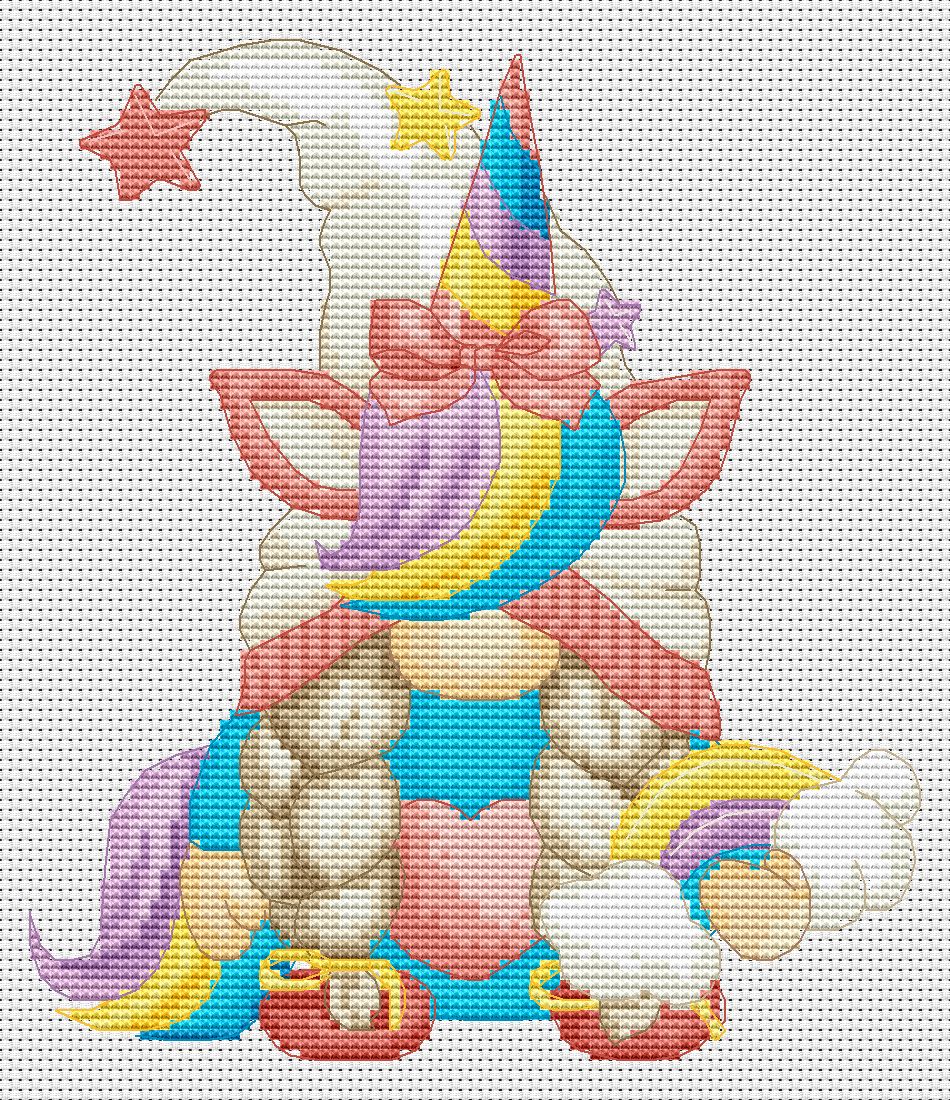 Unicorn, Cross stitch pattern, Animal cross stitch, Cross stitch chart, Counted cross stitch, Gnomes cross stitch, Unicorn ornament