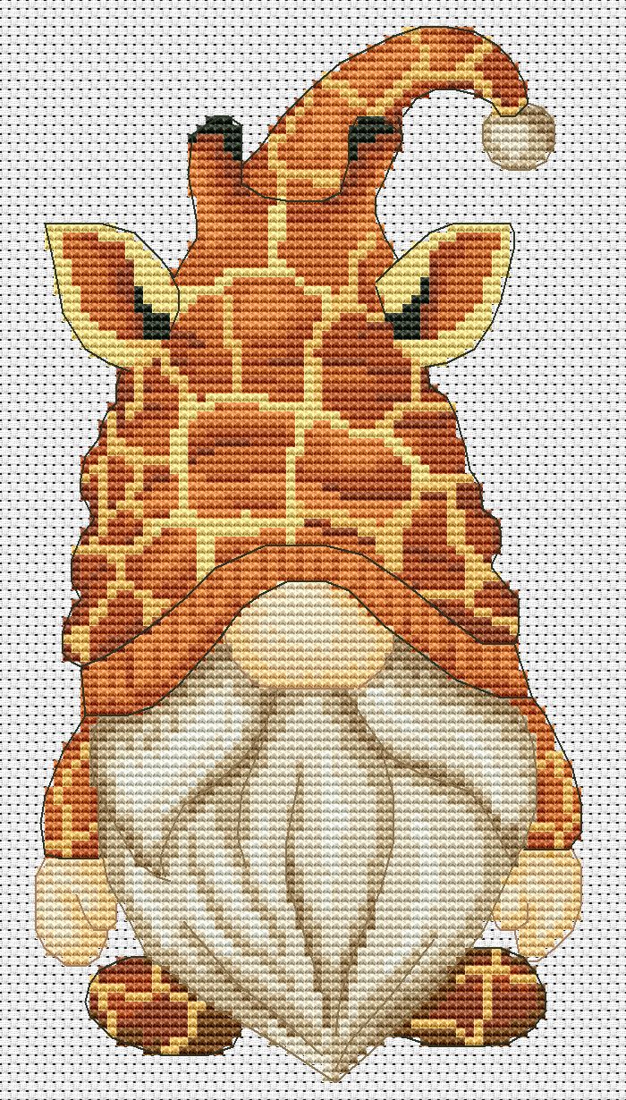 Giraffe, Cross stitch pattern, Giraffe cross stitch, Animal cross stitch, Counted cross stitch, Gnomes cross stitch, Funny cross stitch