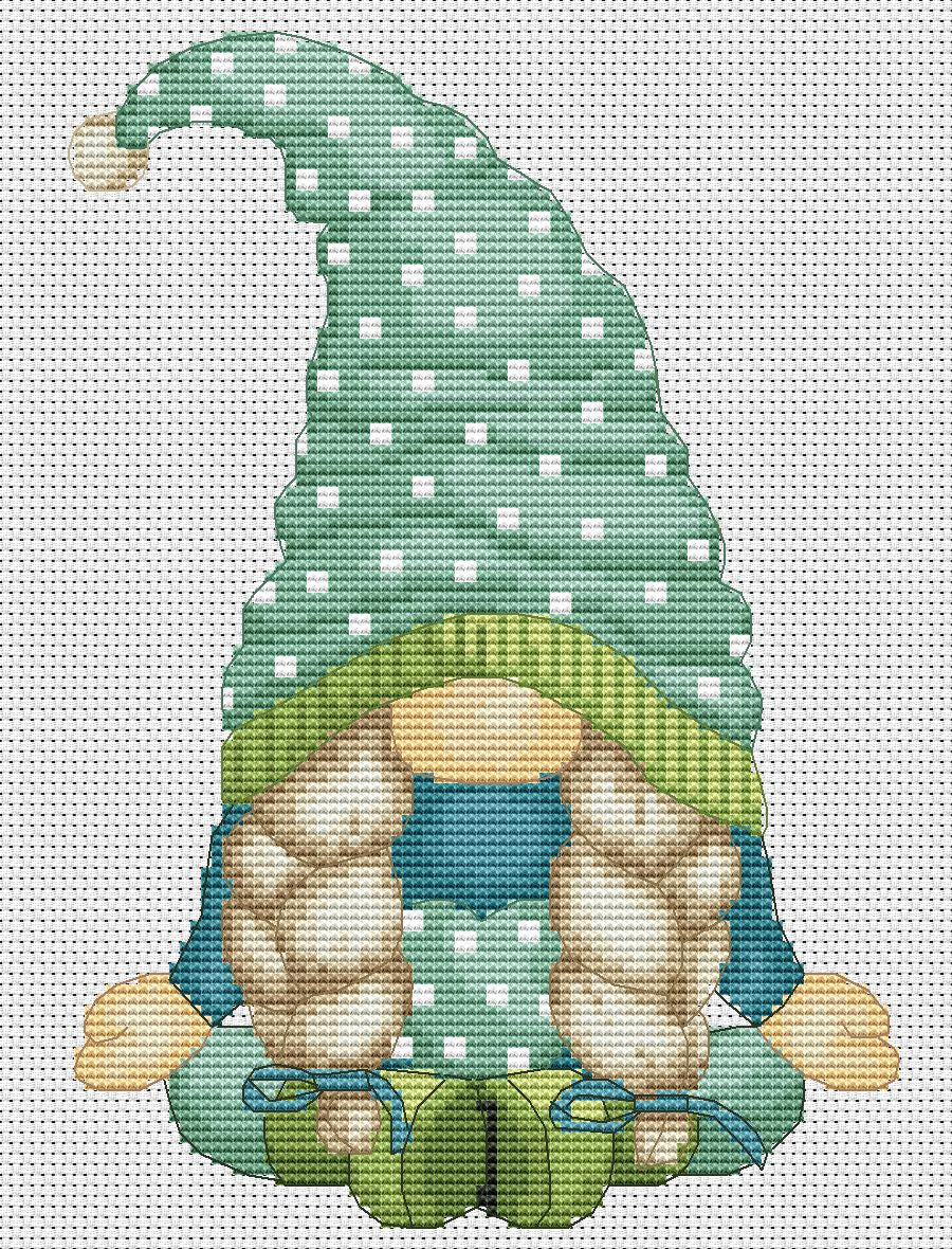 Yoga, Cross stitch pattern, Gnome cross stitch, Sport cross stitch, Funny cross stitch