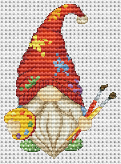 Cross stitch pattern, Gnome cross stitch, Modern cross stitch