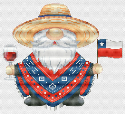 Chile Gnome Cross Stitch Pattern (PDF)