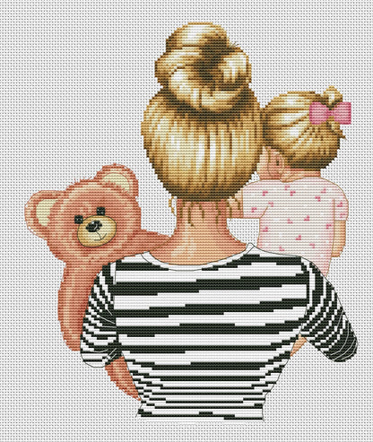 Counted Cross Stitch Pattern – Mother with daughter