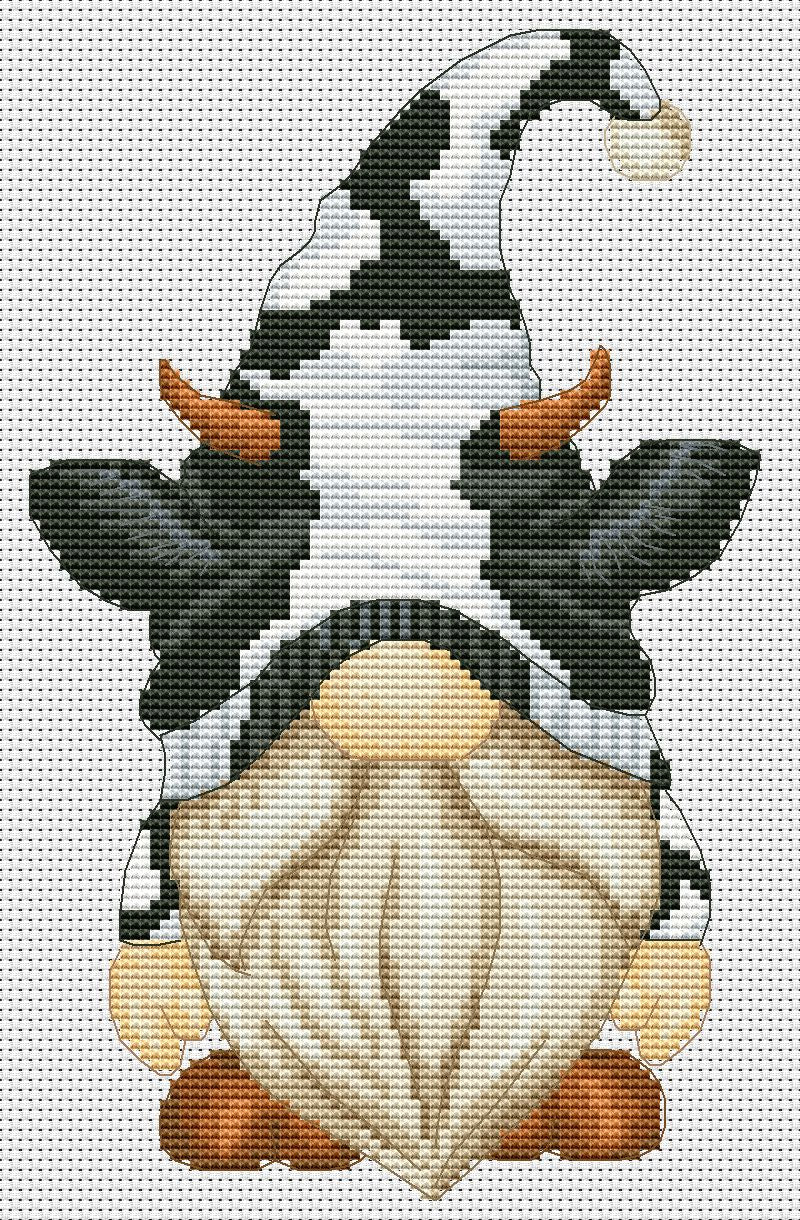 Bull, Cross stitch pattern, Cow cross stitch, Farm animal cross stitch, Counted cross stitch, Gnomes cross stitch