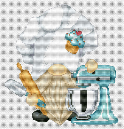 Modern cross stitch pattern Confectioner