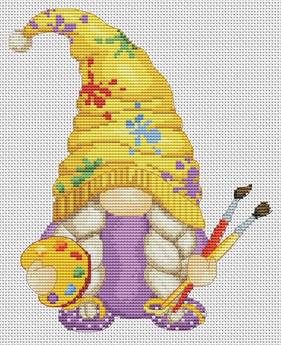 Cross stitch pattern, Gnome cross stitch, Funny cross stitch