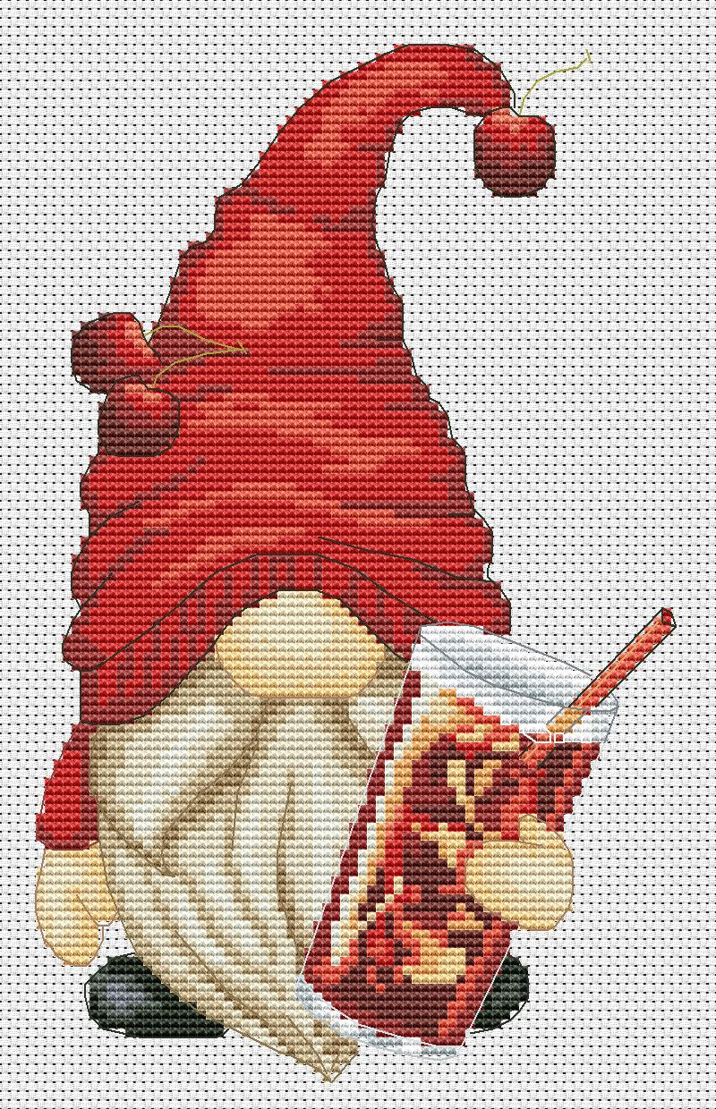 Counted cross stitch pattern - Cola gnome