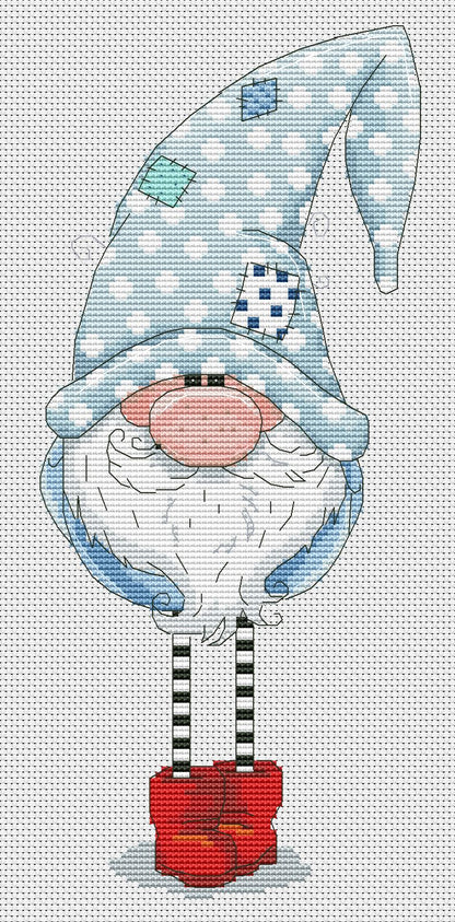 Cross stitch pattern, Christmas cross stitch, Gnomes cross stitch, Modern cross stitch, Gnome cross stitch