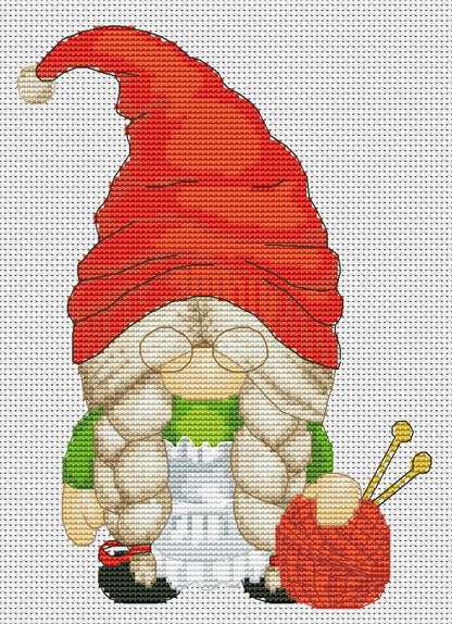 Grandma, Gnome cross stitch, Cross stitch pattern, Cross stitch PDF, Modern cross stitch, Grandma gift