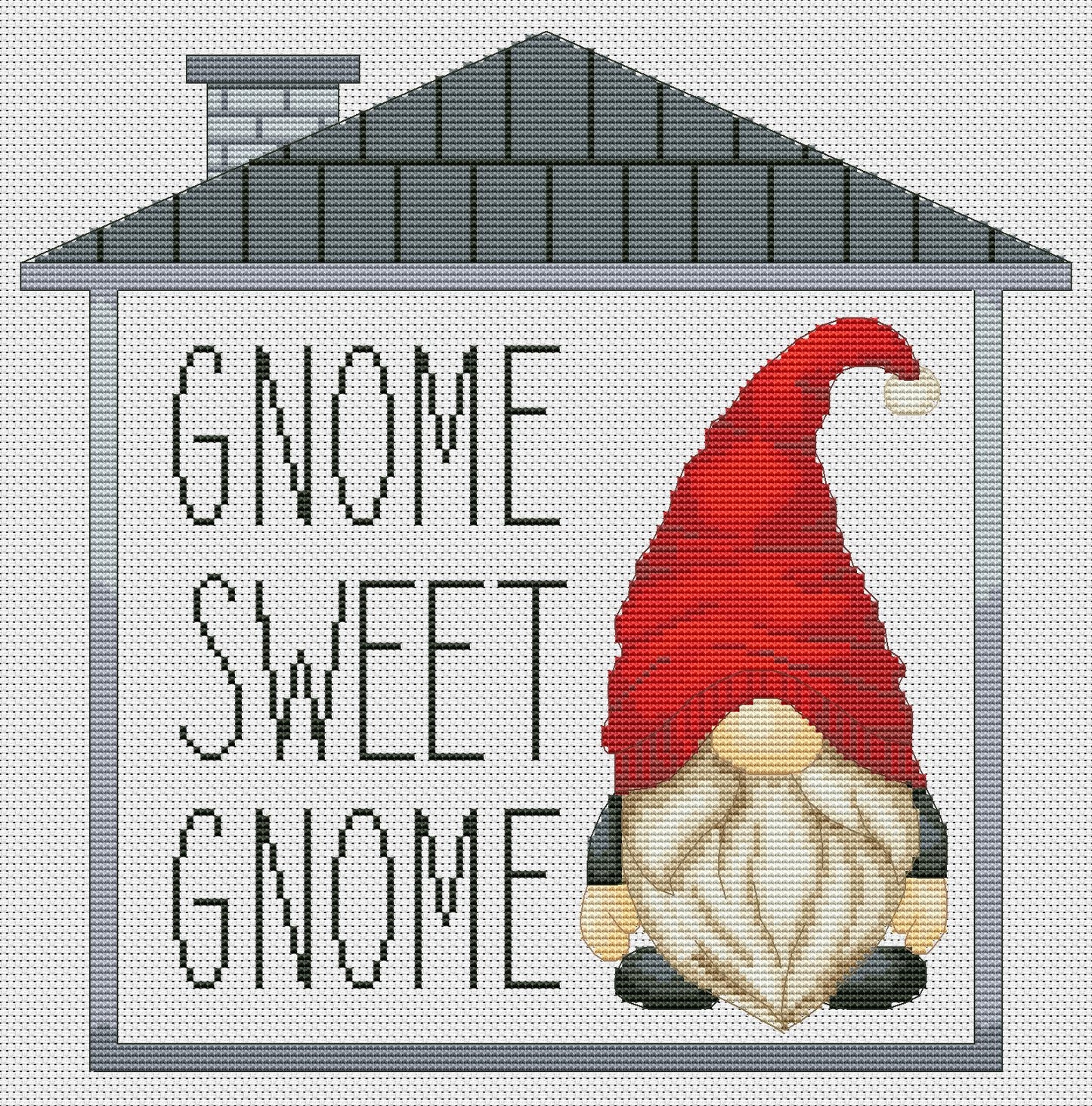 Sweet gnome, Cross stitch pattern, Home cross stitch, Counted cross stitch