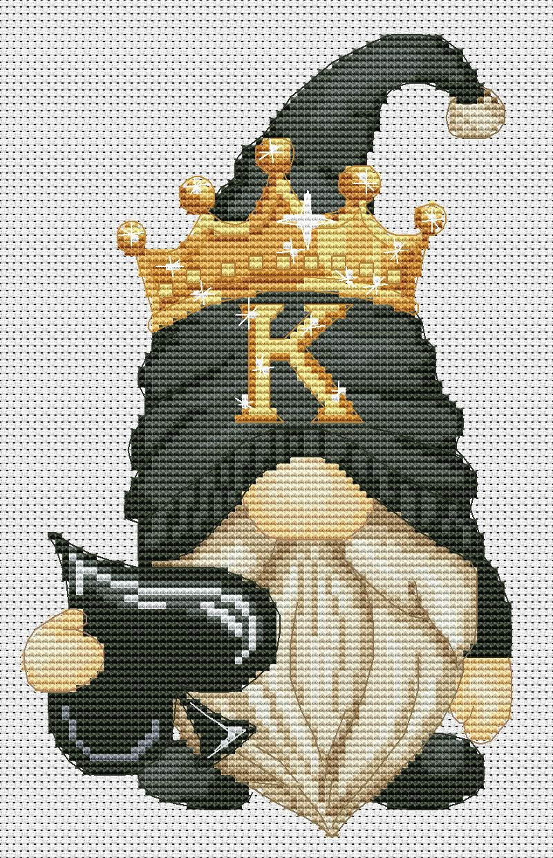 The King and Queen, Cross stitch pattern, Playing card pattern, Counted cross stitch, Gnomes cross stitch, Queen cross stitch