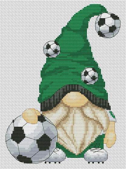 Cross stitch pattern Soccer gnome