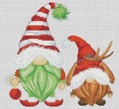 Cross stitch pattern Christmas Gnomes