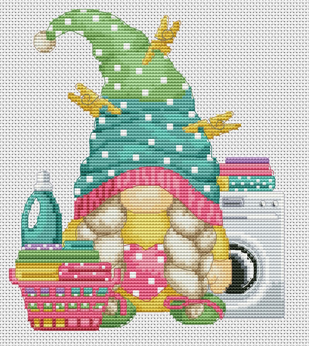 Cross stitch pattern Laundress, Counted cross stitch