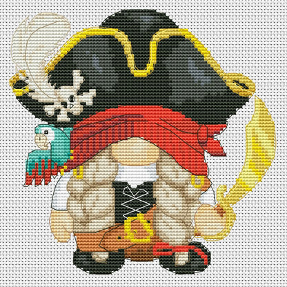 Pirate female, Cross stitch pattern, Pirate cross stitch, Girl cross stitch, Counted cross stitch, Gnomes cross stitch, Modern cross stitch