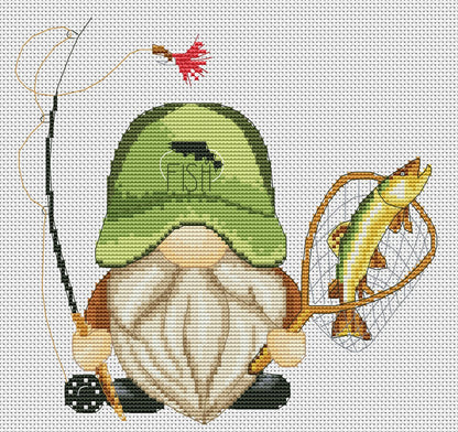 Cross stitch pattern Fisherman
