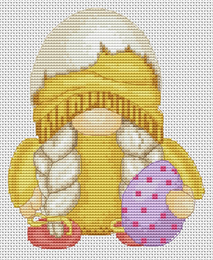 Chicken, Cross stitch, Easter cross stitch, Gnome cross stitch, Simple cross stitch, Cross stitch chart, Easter decor