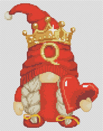 The King and Queen, Cross stitch pattern, Playing card pattern, Counted cross stitch, Gnomes cross stitch, Queen cross stitch